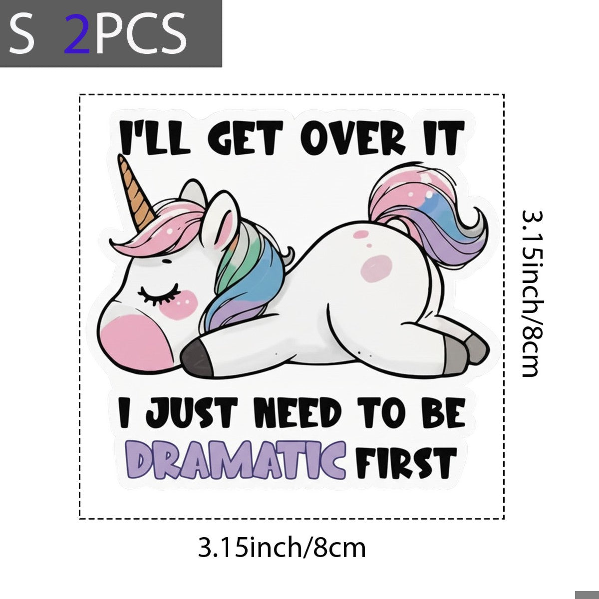 DTF Heat Transfer Iron On Sticker Cute Sleeping Unicorn with Rainbow Mane and Funny Quote for Apparel DIY T Shirts Hoodies Bags and Home Decor - 8