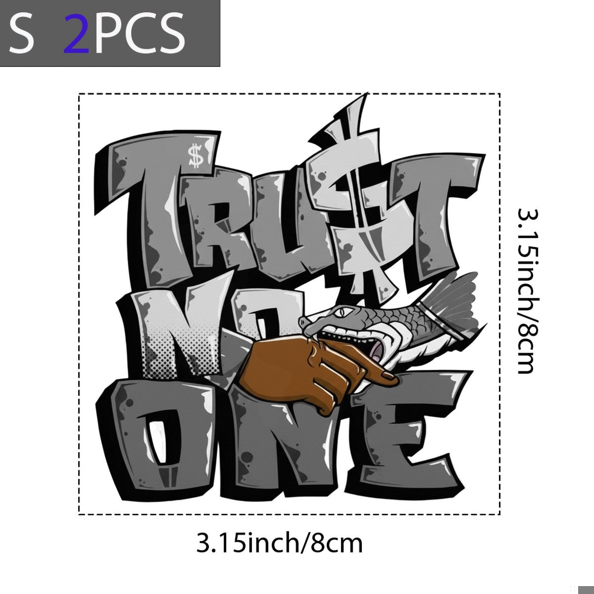 DTF Heat Transfer Iron On Sticker Trust No One Bold Graffiti Art for Halloween Party Favors T Shirts Hoodies Bags and Home Decor - 8