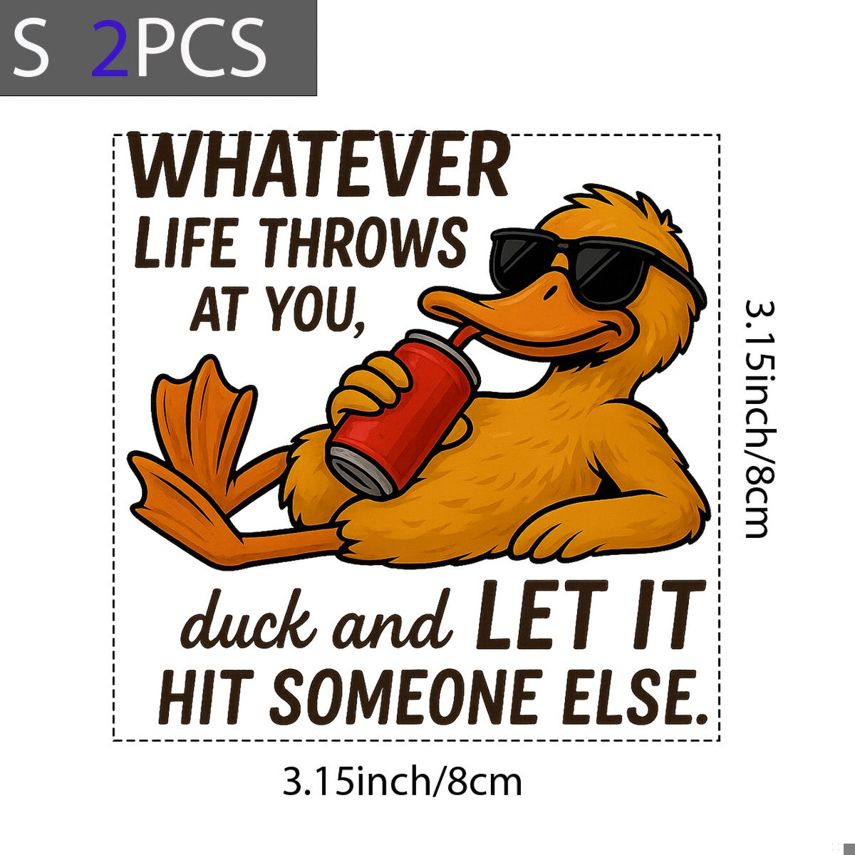 DTF Heat Transfer Iron On Sticker Relaxed Duck with Sunglasses and Soda for Casual Apparel Home Decor and Quirky Gift Ideas - 8