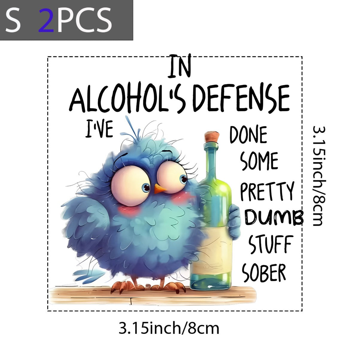 DTF Heat Transfer Iron On Sticker Funny Drunk Owl Graphic for Halloween Party Favors T Shirts Bags and Home Decor - 8