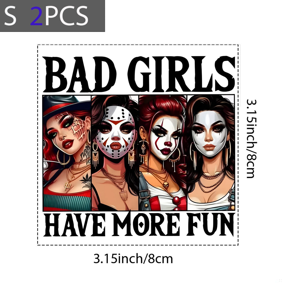DTF Heat Transfer Iron On Sticker Bad Girls Have More Fun Lettering for Unique Apparel T Shirts Hoodies Bags and Home Decor - 8