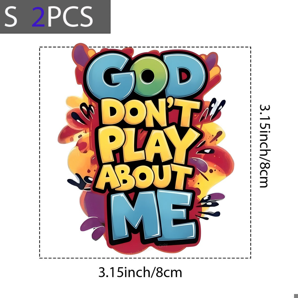DTF Heat Transfer Iron On Sticker DTF Transfers Ready to Press Bold Colorful God Inspired Lettering for T Shirts Hoodies Local Warehouse - 8
