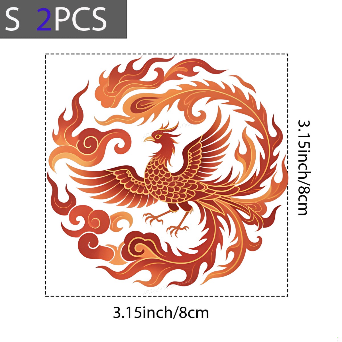 DTF Heat Transfer Iron On Sticker Fiery Phoenix Design for Creative Apparel Decoration Local Warehouse - 8