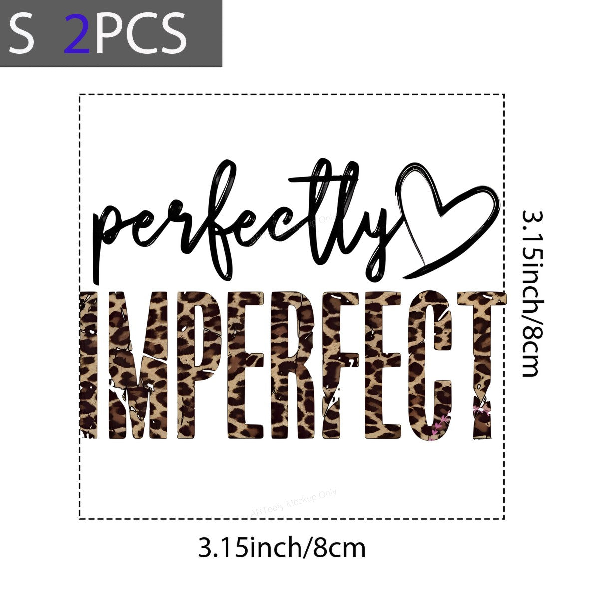 DTF Heat Transfer Iron On Sticker Iron On Transfers for T Shirts Perfectly Imperfect Leopard Pattern Inspirational Design Heat Press Ready Clearance - 8