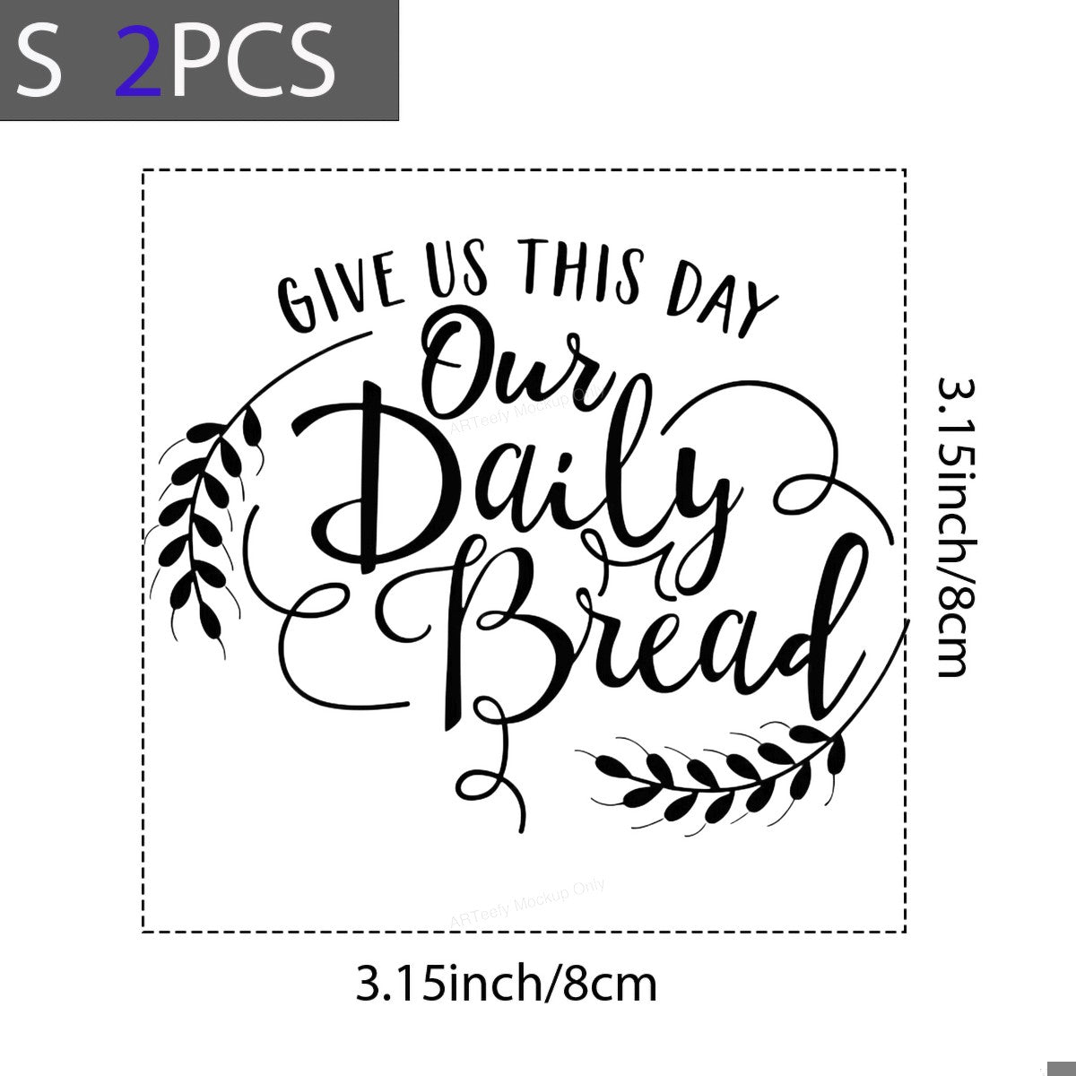 DTF Heat Transfer Iron On Sticker Iron On Transfers for T Shirts Religious Script Design Our Daily Bread Inspirational Apparel Heat Press Ready Clearance - 8