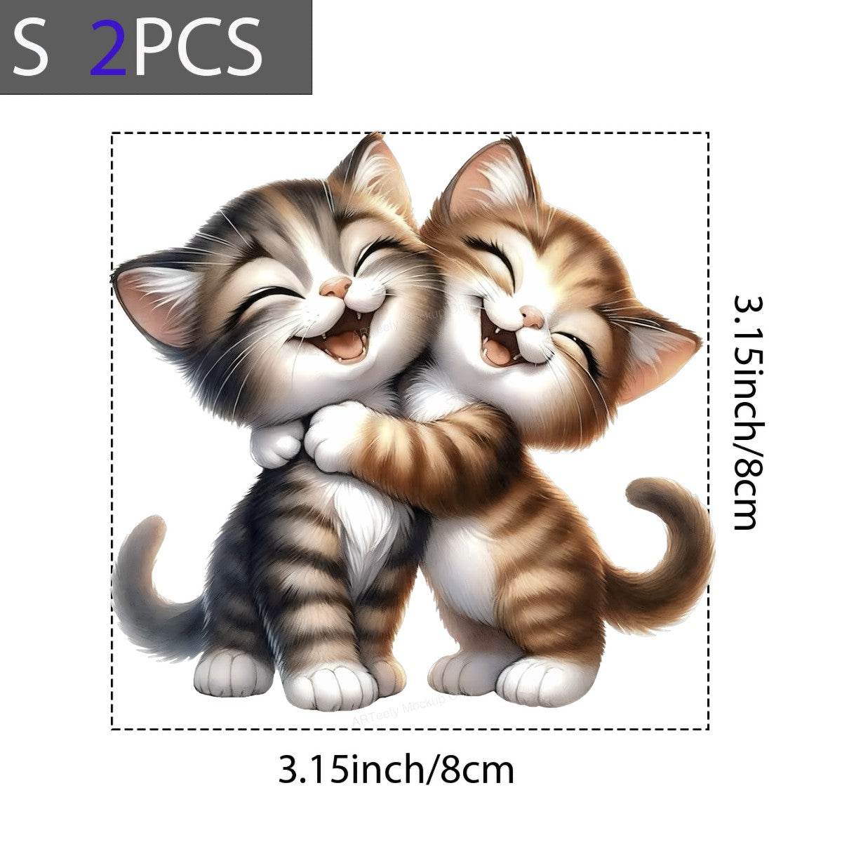 DTF Heat Transfer Iron On Sticker Iron On Heat Transfers Cute Cartoon Cats Embrace for Pet Lovers Apparel Hoodies Local Warehouse - 8