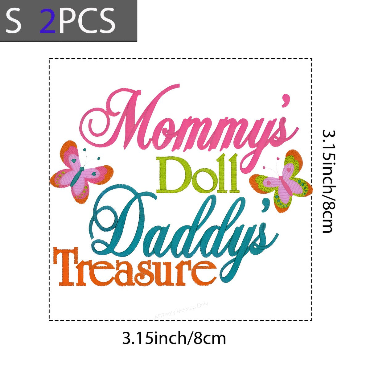 DTF Heat Transfer Iron On Sticker Iron On Heat Transfers Mommy Doll Daddy Treasure Butterfly Design for Family Apparel Local Warehouse - 8
