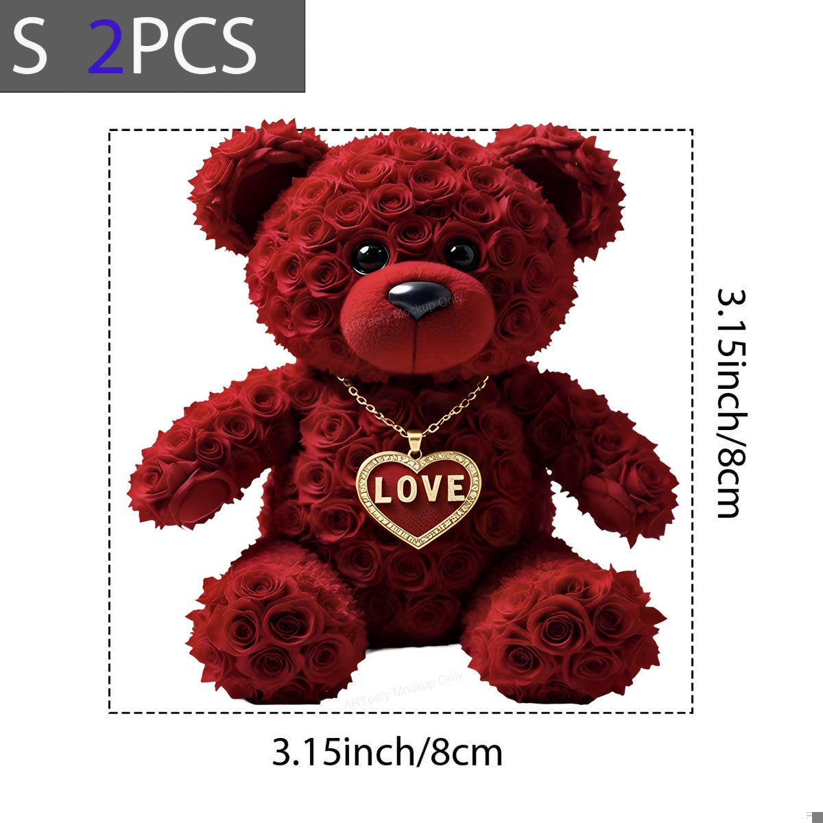 DTF Heat Transfer Iron On Sticker Iron On Heat Transfers Rose Bear Design Romantic Valentine Gift Apparel Local Warehouse - 8
