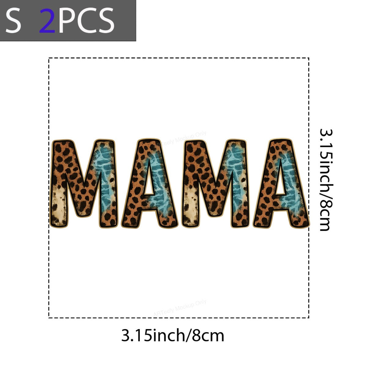 DTF Heat Transfer Iron On Sticker Iron On Heat Transfers Leopard Print MAMA Letters for Apparel Bags Jackets Local Warehouse - 8