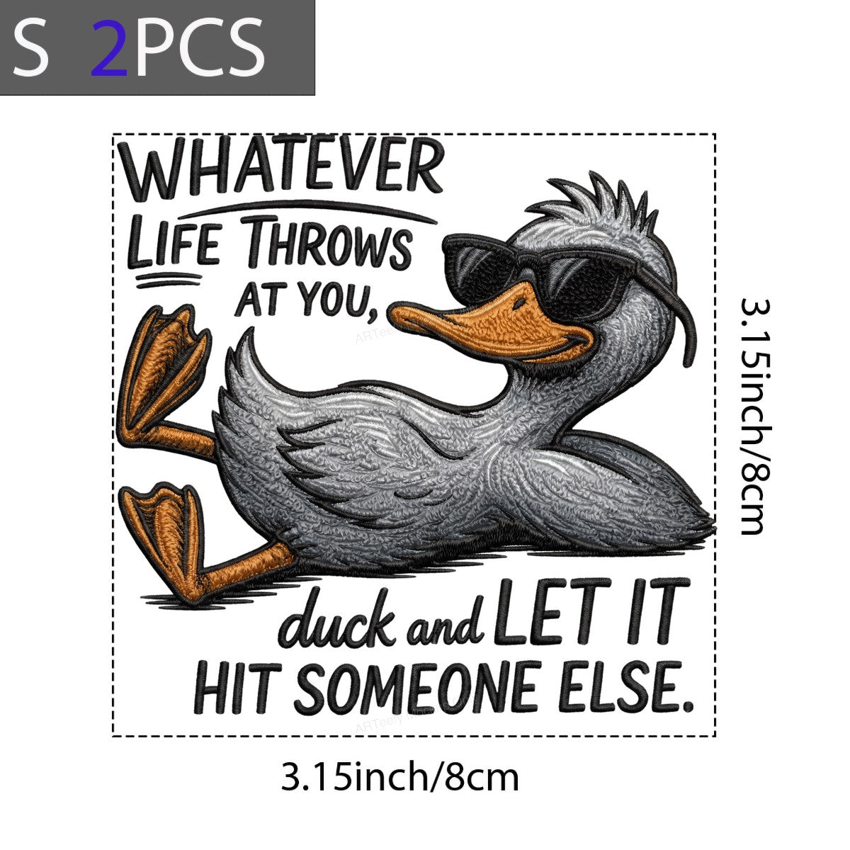 DTF Heat Transfer Iron On Sticker Iron On Heat Transfers Duck with Sunglasses Fun Graphic for T Shirts Casual Wear Clearance - 8