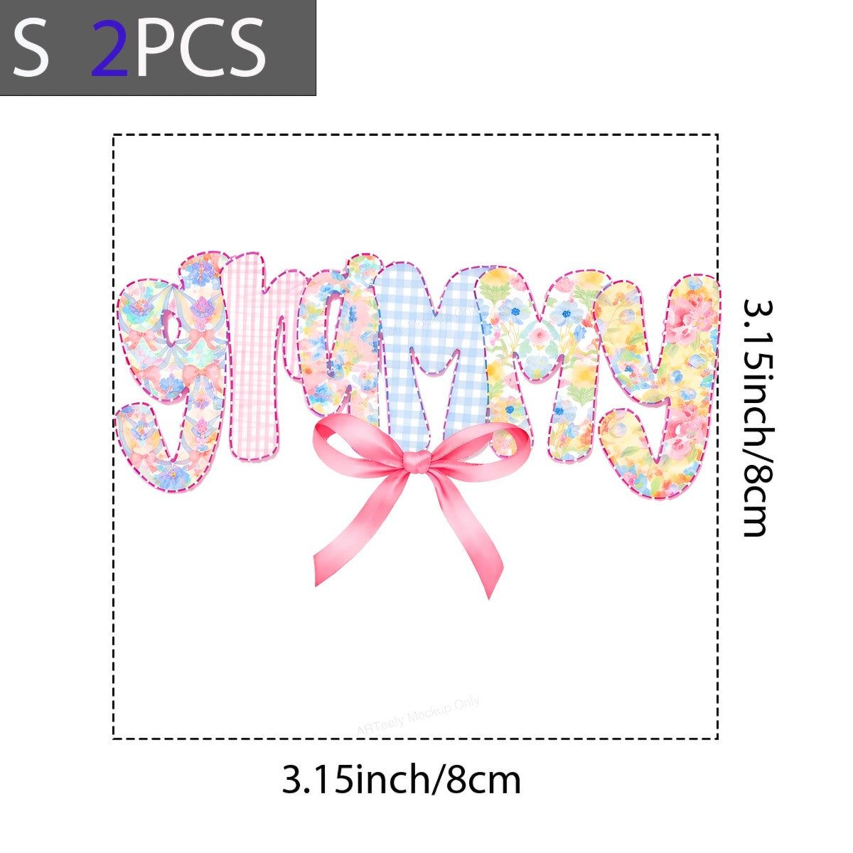 DTF Heat Transfer Iron On Sticker Iron On Heat Transfers Floral Grammy Lettering with Pink Bow for Mother Day Gifts T Shirts Hoodies Clearance - 8