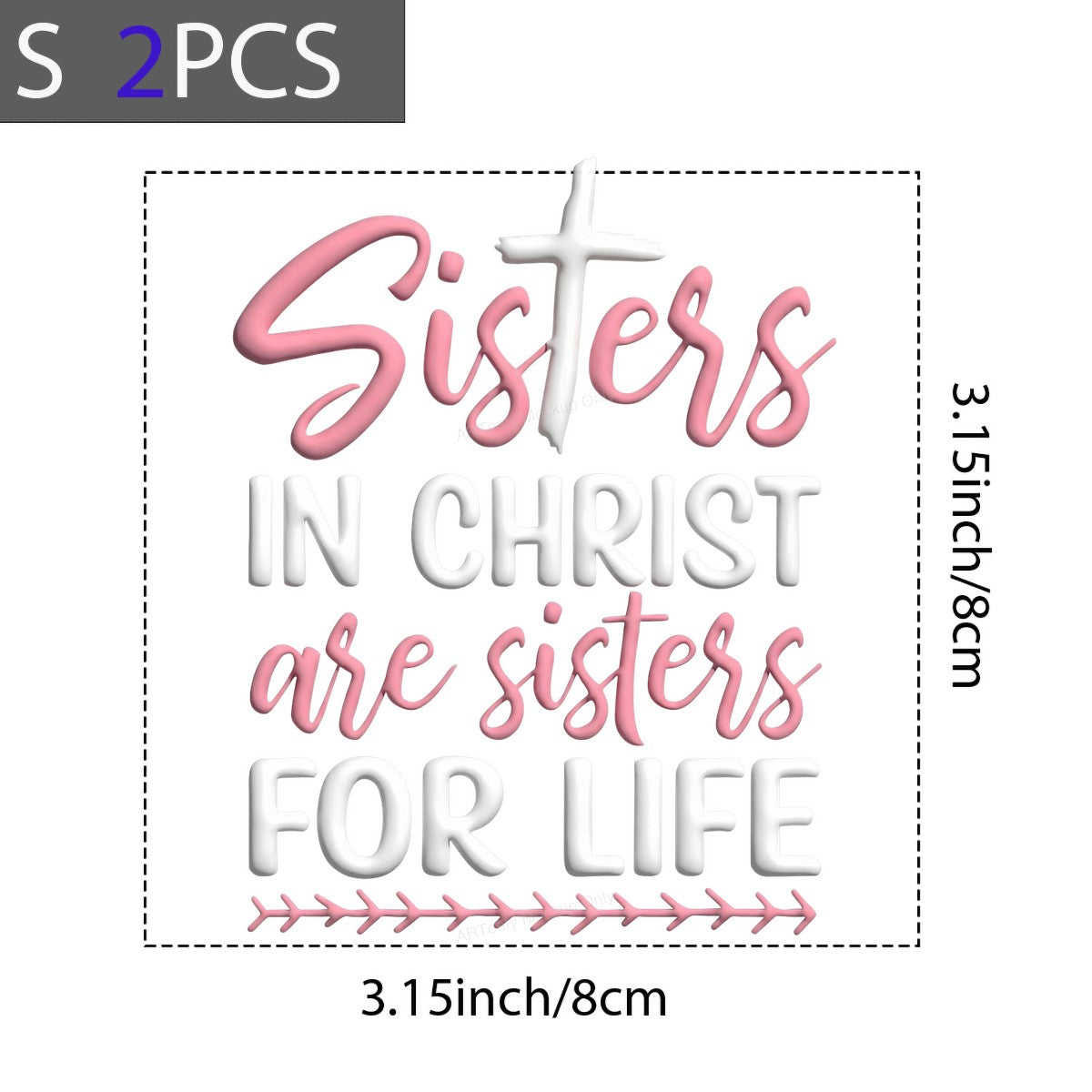 DTF Heat Transfer Iron On Sticker Iron On Heat Transfers Sisters in Christ Design Faithful Apparel for T Shirts Hoodies Clearance - 8
