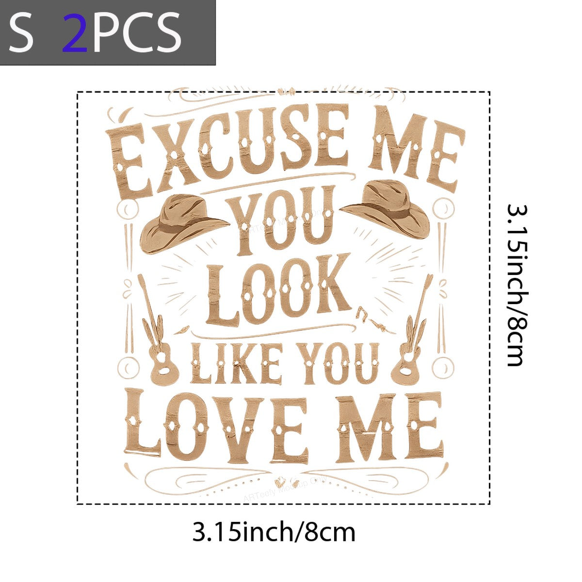 DTF Heat Transfer Iron On Sticker Iron On Heat Transfers Western Cowboy Style Excuse Me You Look Like You Love Me Design for T Shirts Jackets Clearance - 8