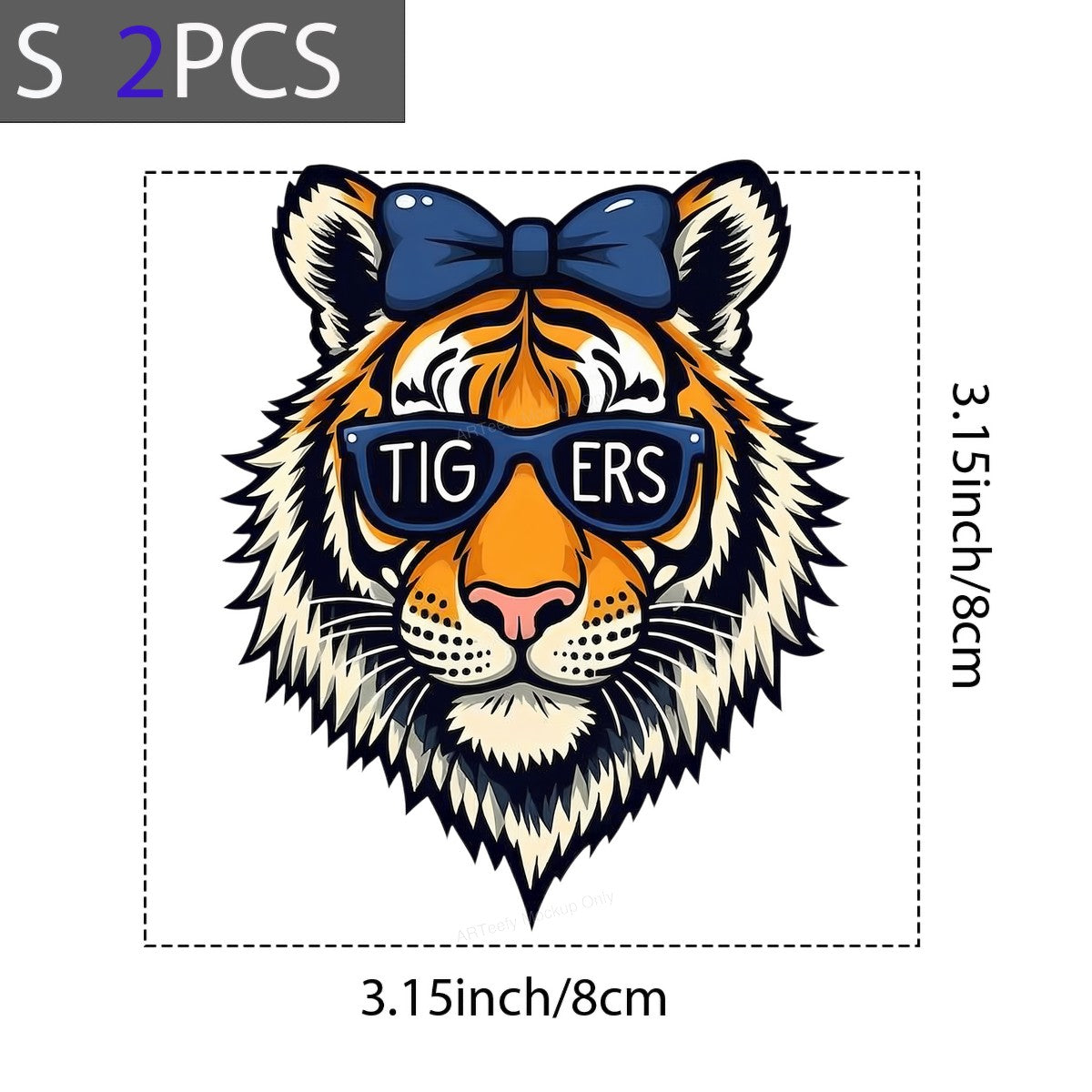 DTF Heat Transfer Iron On Sticker Iron On Heat Transfers Tiger Design Sunglasses Style for Apparel Bags Jackets Local Warehouse - 8