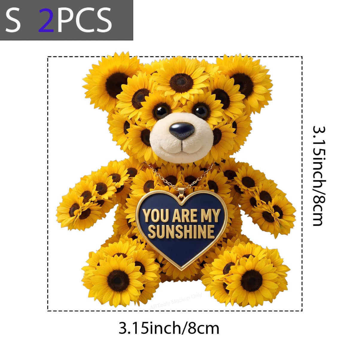 DTF Transfer You Are My Sunshine Sunflower Teddy Bear Graphic for T Shirts Hoodies and Gifts - 8