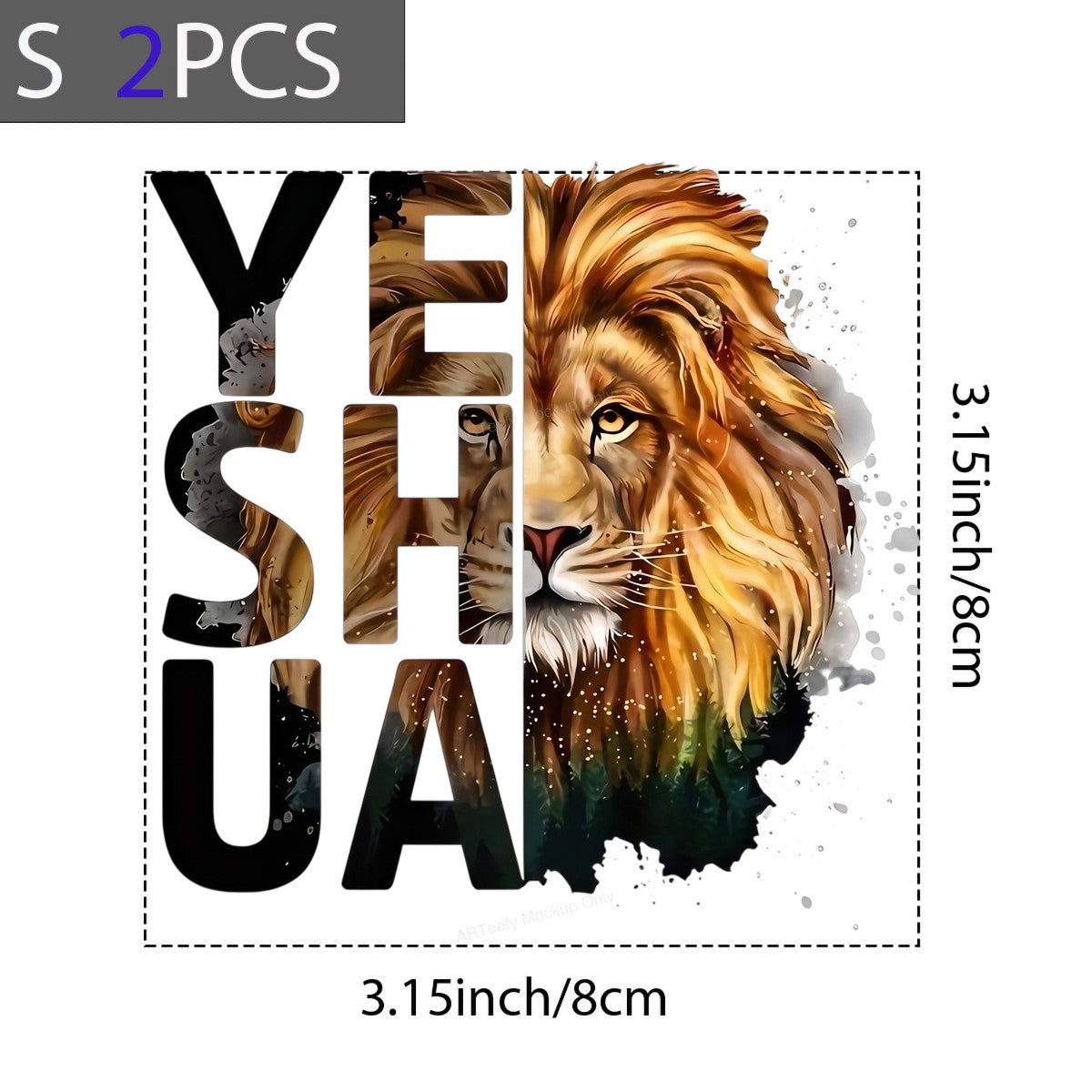 Christian Heat Transfer Yeshua Lion of Judah Watercolor Graphic for T Shirts Hoodies and Christian Apparel - 8