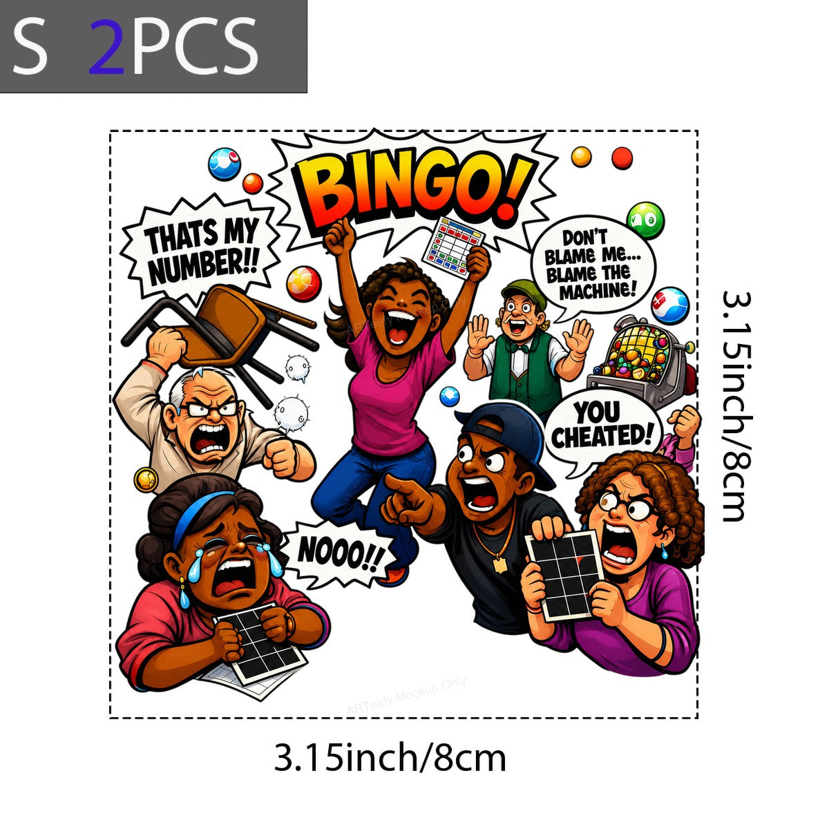 Funny Graphic Transfer Bingo Cartoon Chaos Quote Design for T Shirts Hoodies and Game Night Apparel - 8