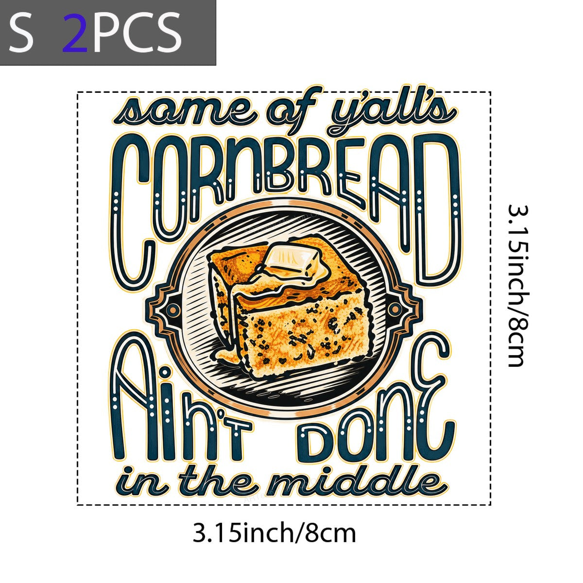 Funny Graphic Transfer Some Of Y’all’s Cornbread Ain’t Done Quote Retro Cornbread Art for T Shirts Hoodies and Aprons - 8