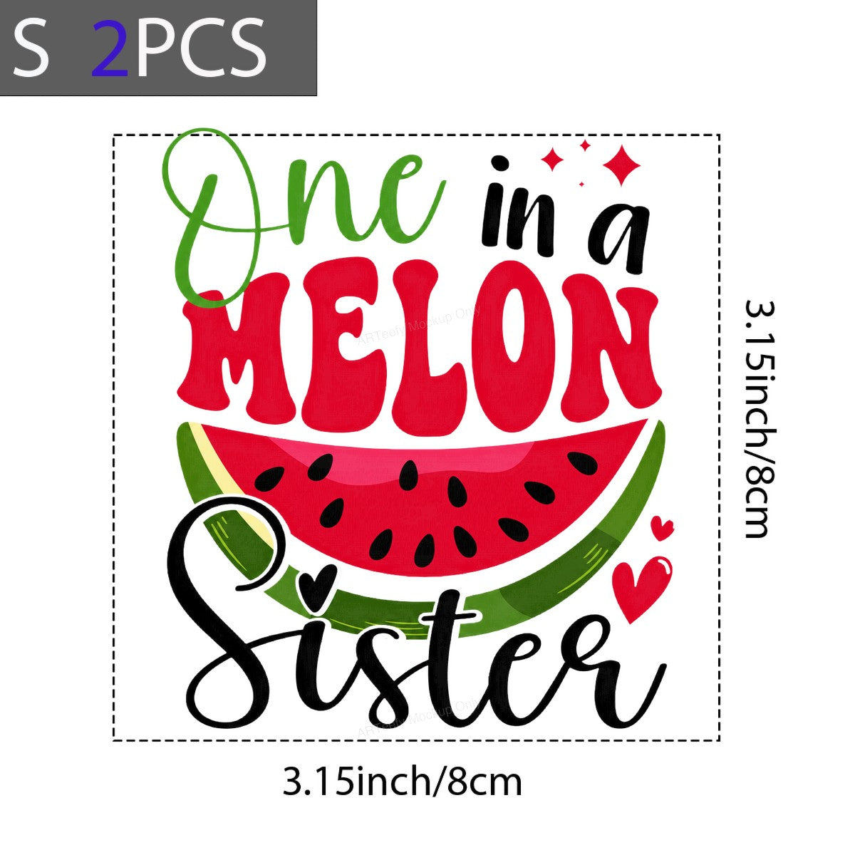 DTF Heat Transfer One in a Melon Sister Watermelon Graphic for T Shirts Hoodies and Gifts - 8