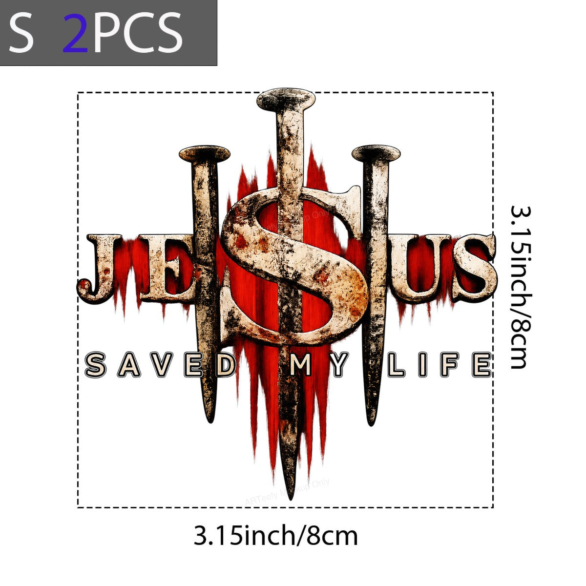 Christian Heat Transfer Jesus Saved My Life Nail Cross Graphic for T Shirts Hoodies and Tote Bags - 8