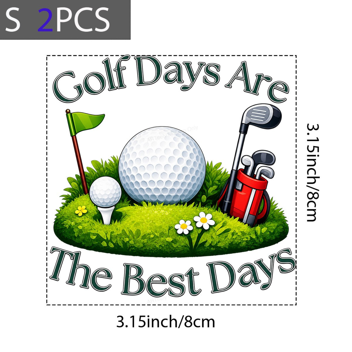 DTF Transfer Golf Days Are The Best Days Quote with Golf Ball and Clubs Graphic for T Shirts Hoodies and Gifts - 8