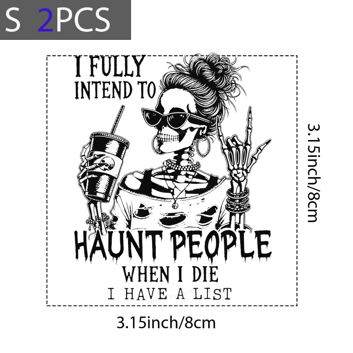 DTF Transfer I Fully Intend To Haunt People Skeleton Woman Graphic for Halloween Shirts and Casual Wear - 8