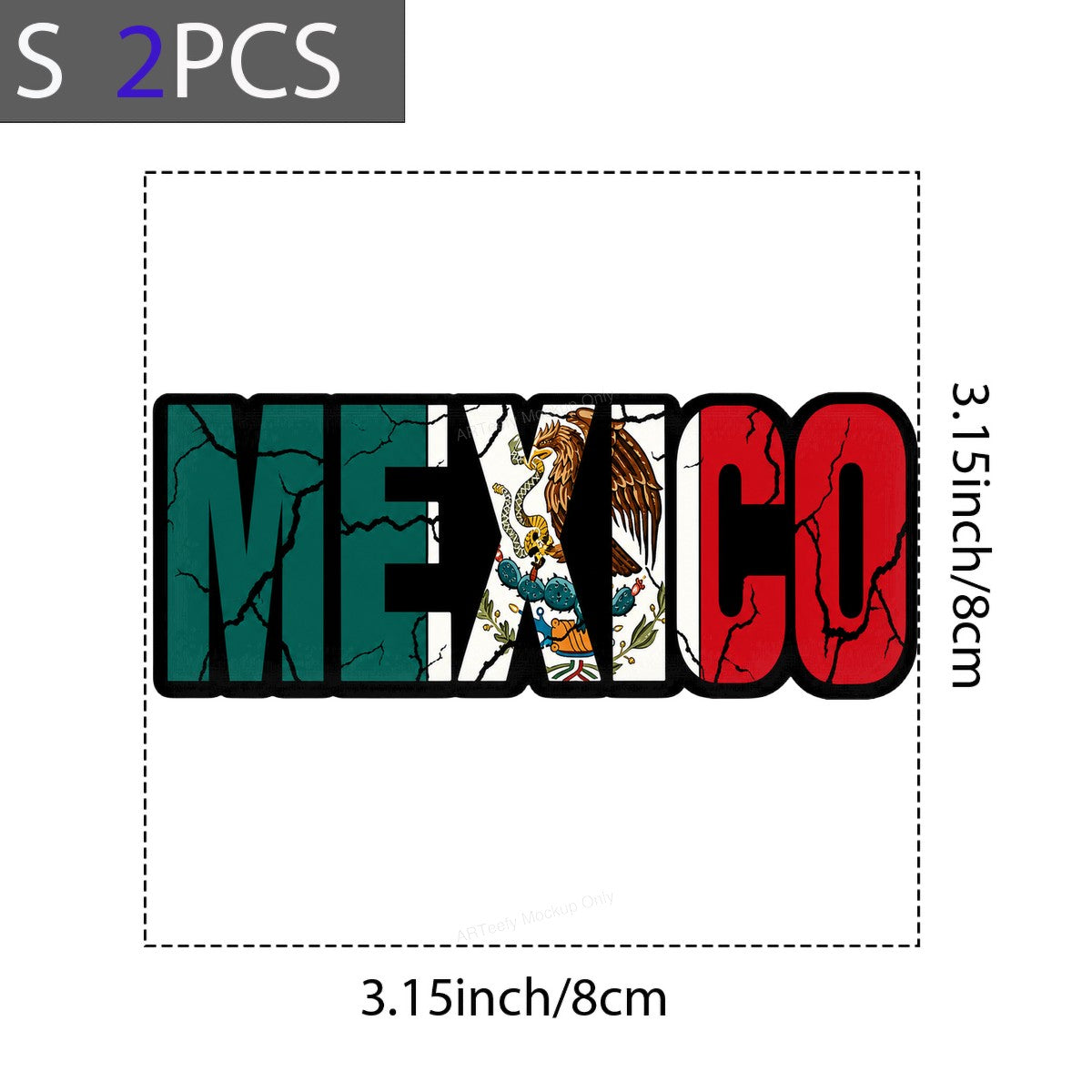 DTF Transfer Mexico Flag Eagle Cracked Lettering Graphic for T Shirts Hoodies and Tote Bags - 8