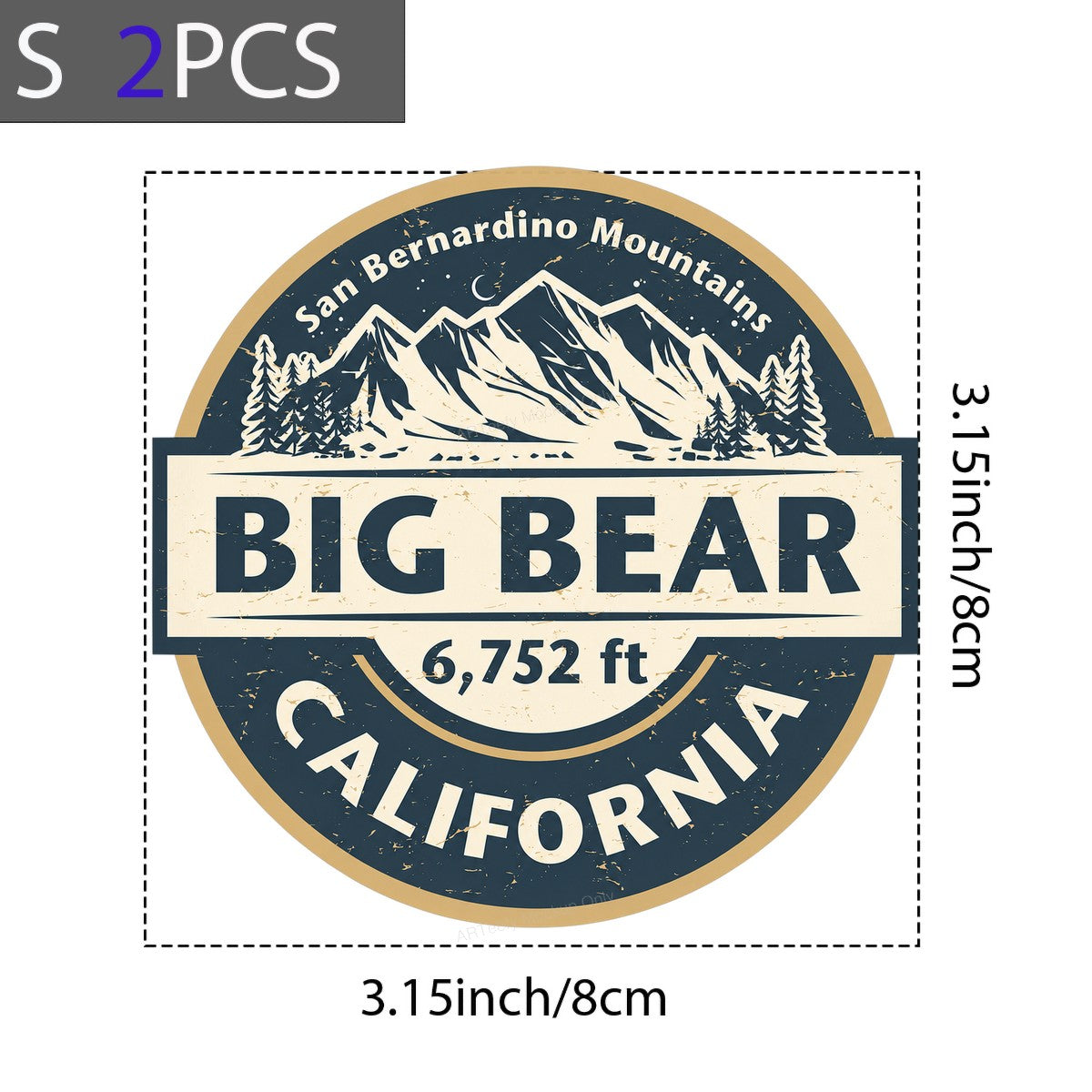 DTF Transfer Big Bear California Mountain Badge Vintage Outdoor Graphic for T Shirts Hoodies and Camping Apparel - 8