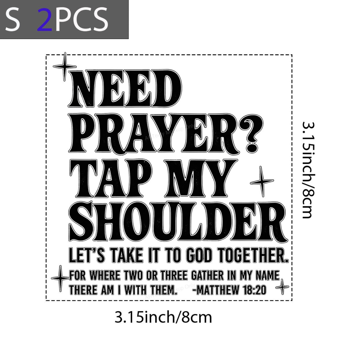 Christian Heat Transfer Need Prayer Tap My Shoulder Bible Verse Retro Outline Text Graphic for T Shirts Hoodies and Christian Apparel - 8