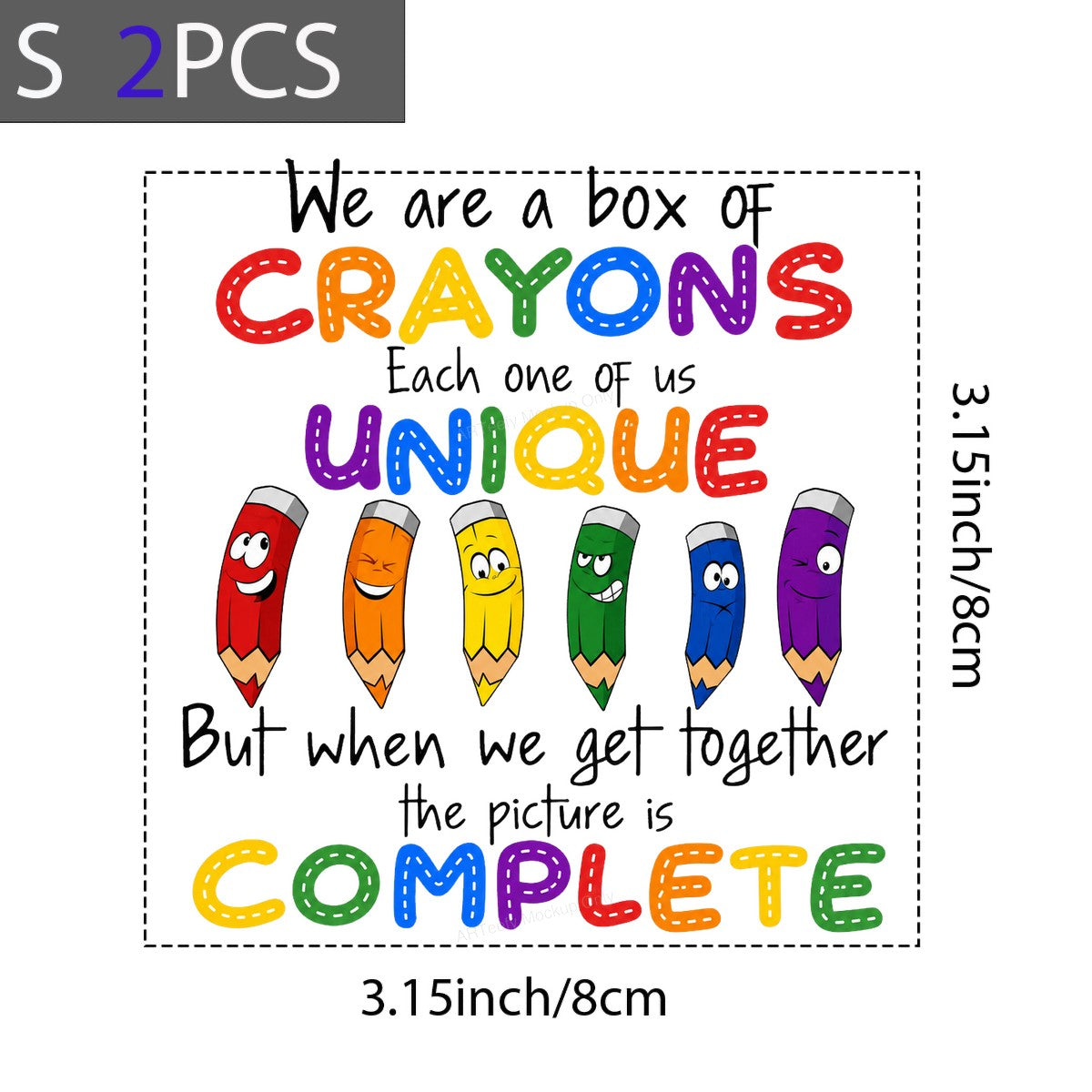 DTF Transfer We Are a Box of Crayons Unique Quote with Colorful Cartoon Pencils Graphic for Teacher Shirts School Apparel and Gifts - 8