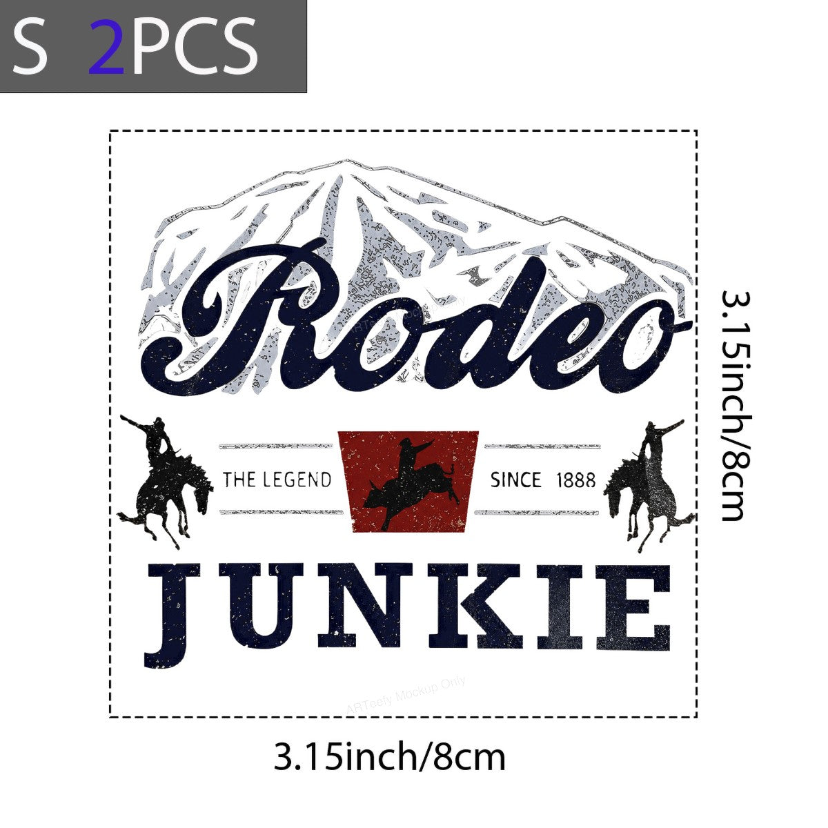 Western Heat Transfer Rodeo Junkie The Legend Since 1888 Vintage Cowboy Graphic for T Shirts Hoodies and Tote Bags - 8