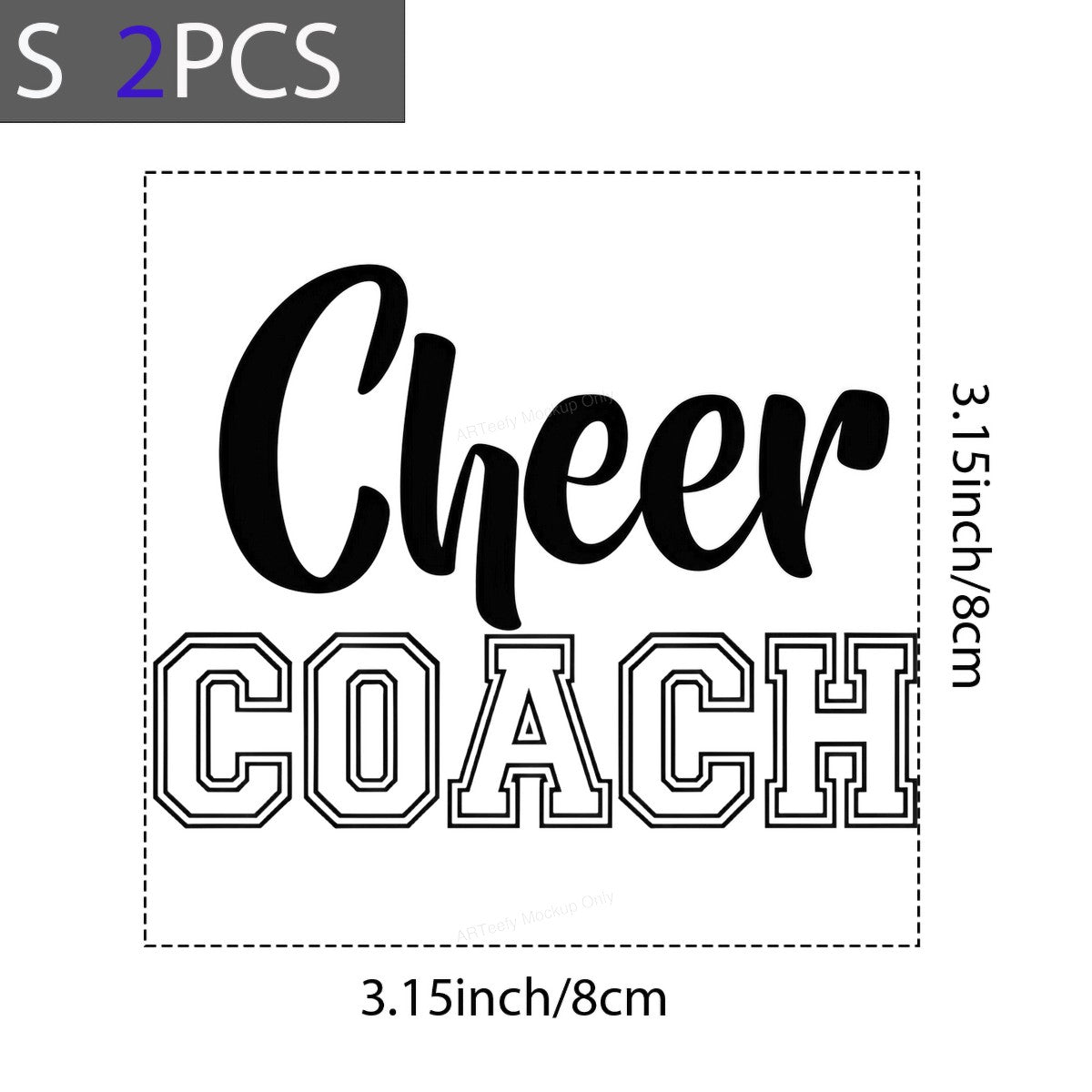 DTF Transfer Cheer Coach Script and Varsity Letter Graphic for T Shirts Hoodies and Tote Bags - 8