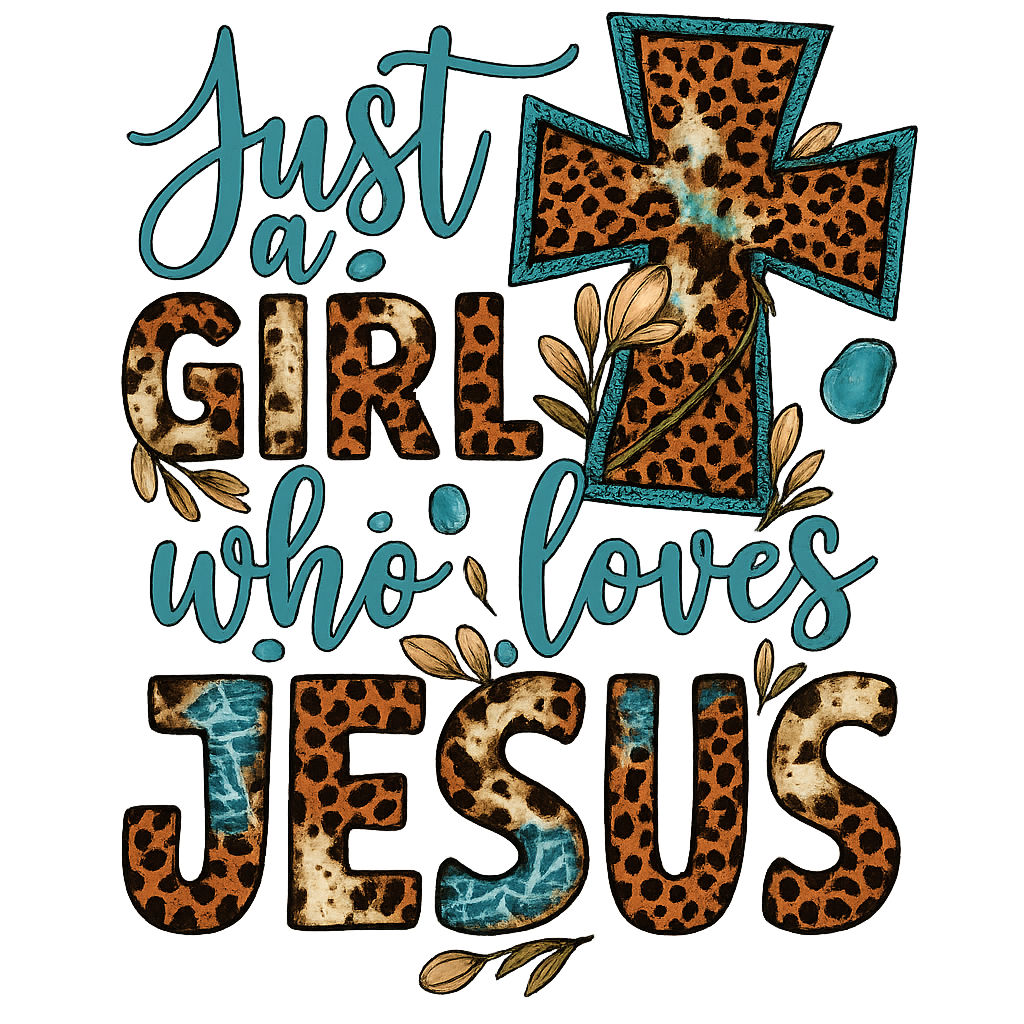 DTF Heat Transfer Iron On Sticker, Leopard, Print Faith Graphic, for Religious, Inspired Apparel and Trendy Decor