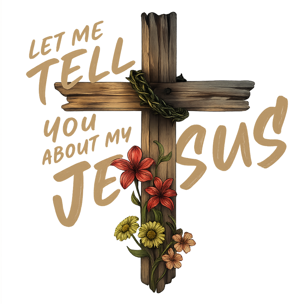 DTF Heat Transfer Iron On Sticker, Floral Cross Religious Quote Graphic, for Faith - Inspired Apparel and Spiritual Decor