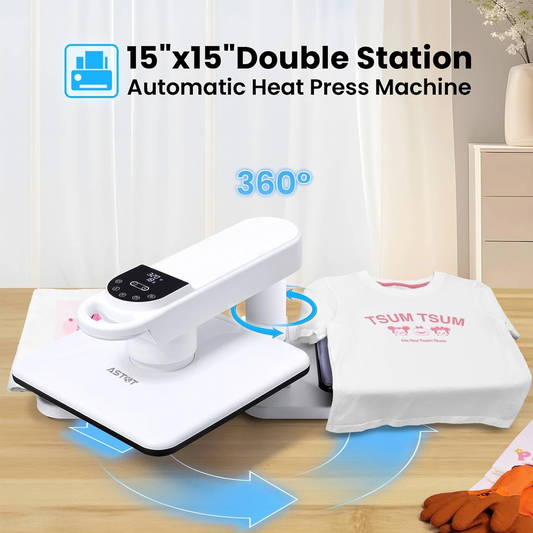 15''x15'' with Double Workbench- 360° Dual Auto Heat Press