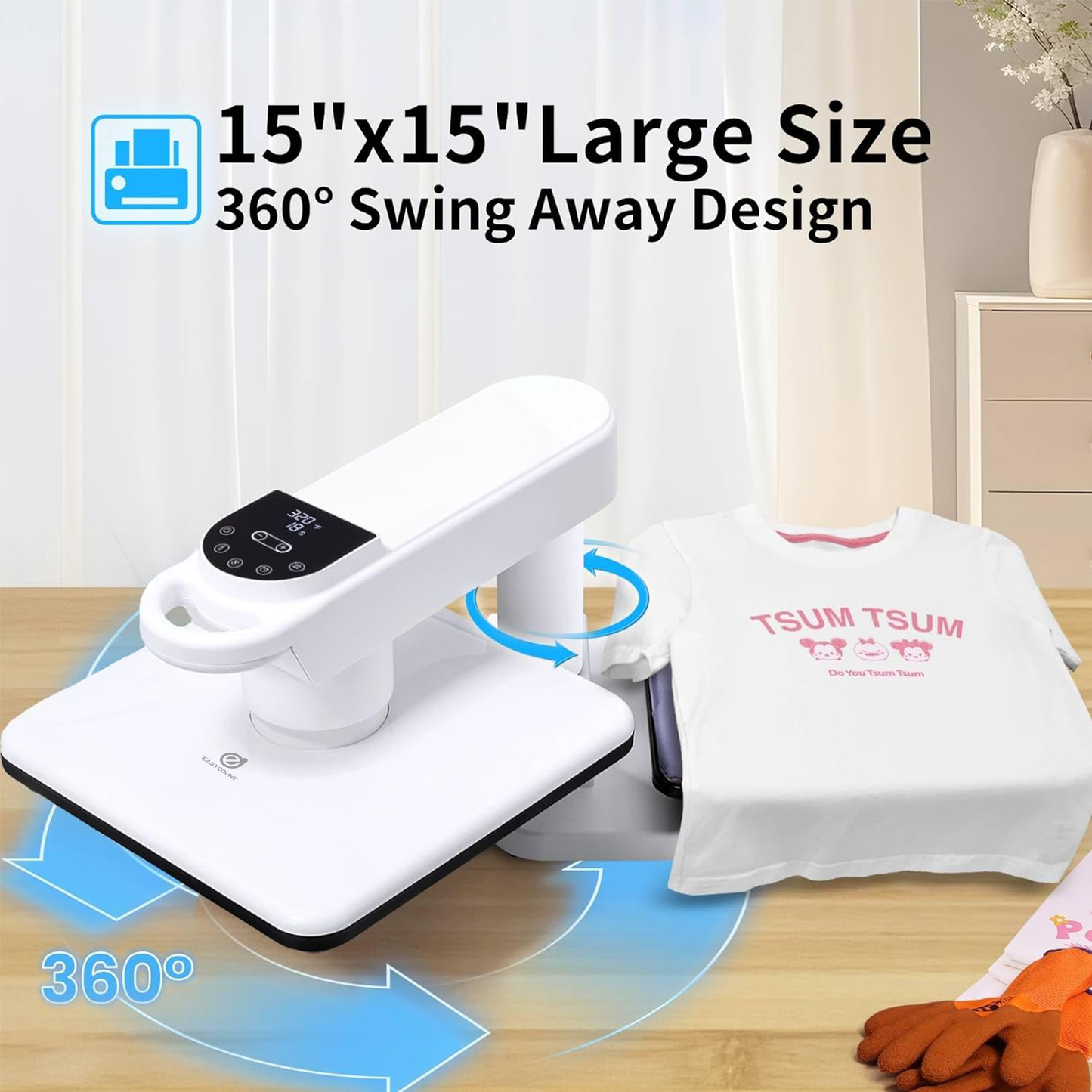15''x15'' with Single Workbench- 360° Dual Auto Heat Press