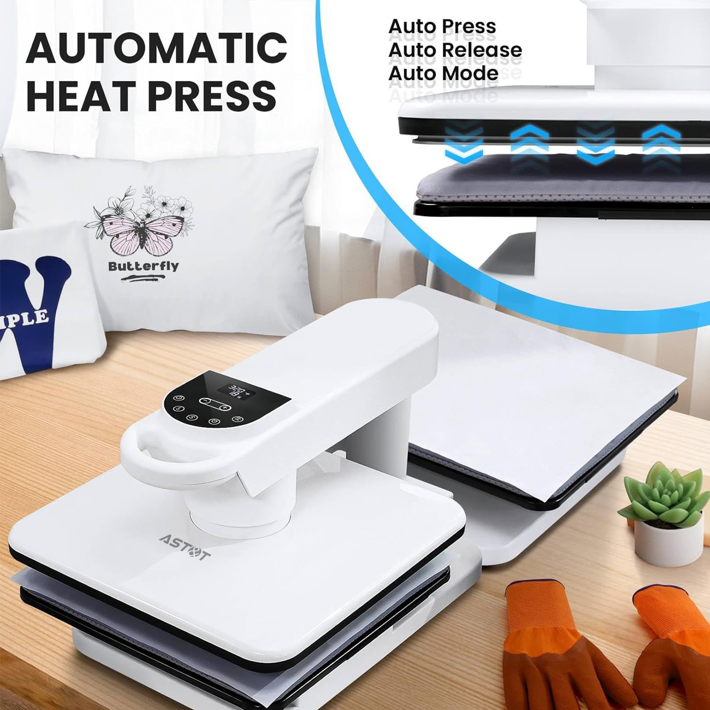 15''x15'' with Double Workbench- 360° Dual Auto Heat Press