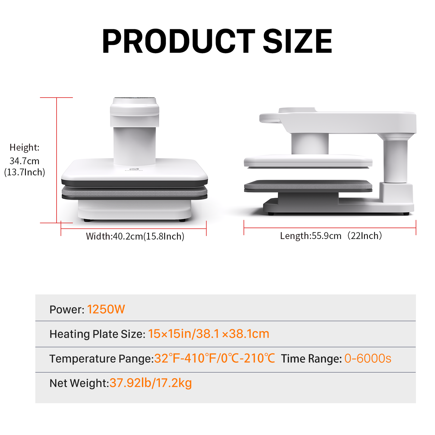 15''x15'' with Single Workbench- 360° Dual Auto Heat Press