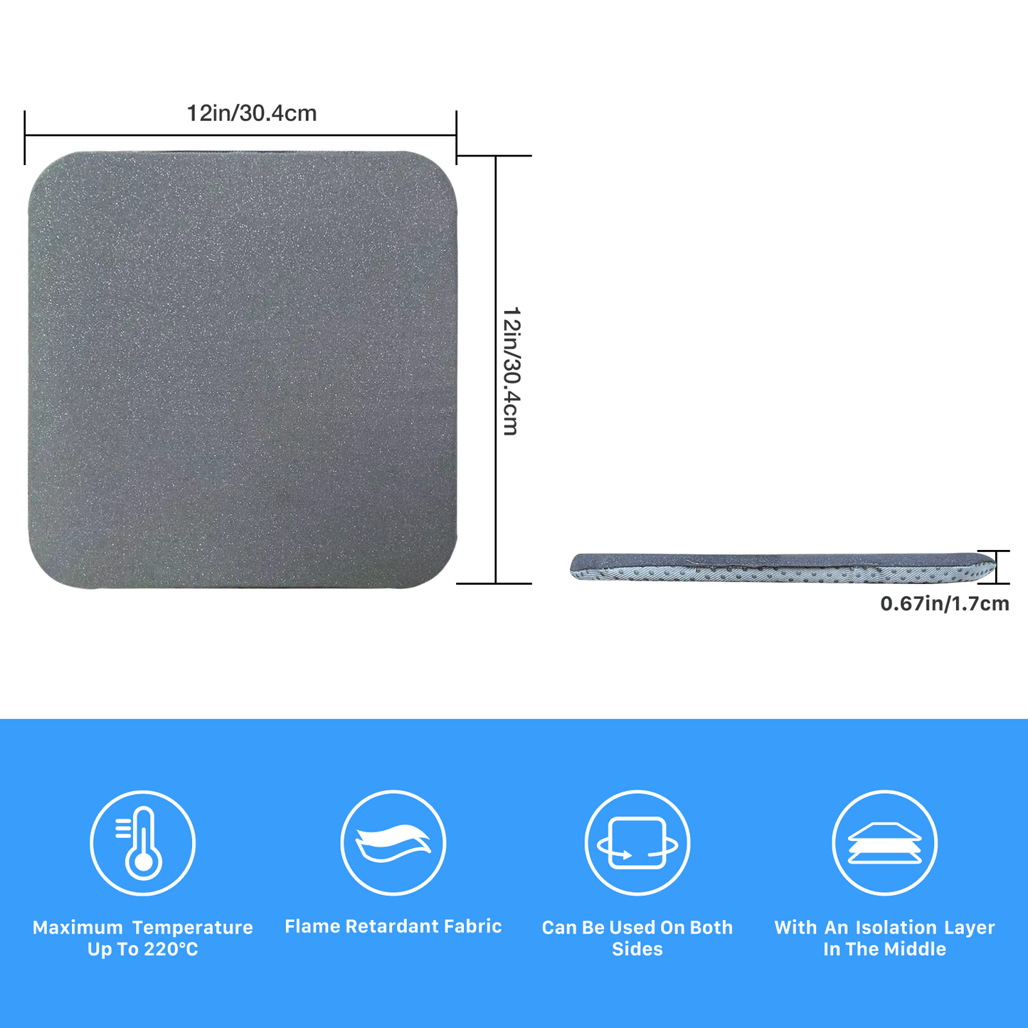 12" × 12" Heat Press Mat
