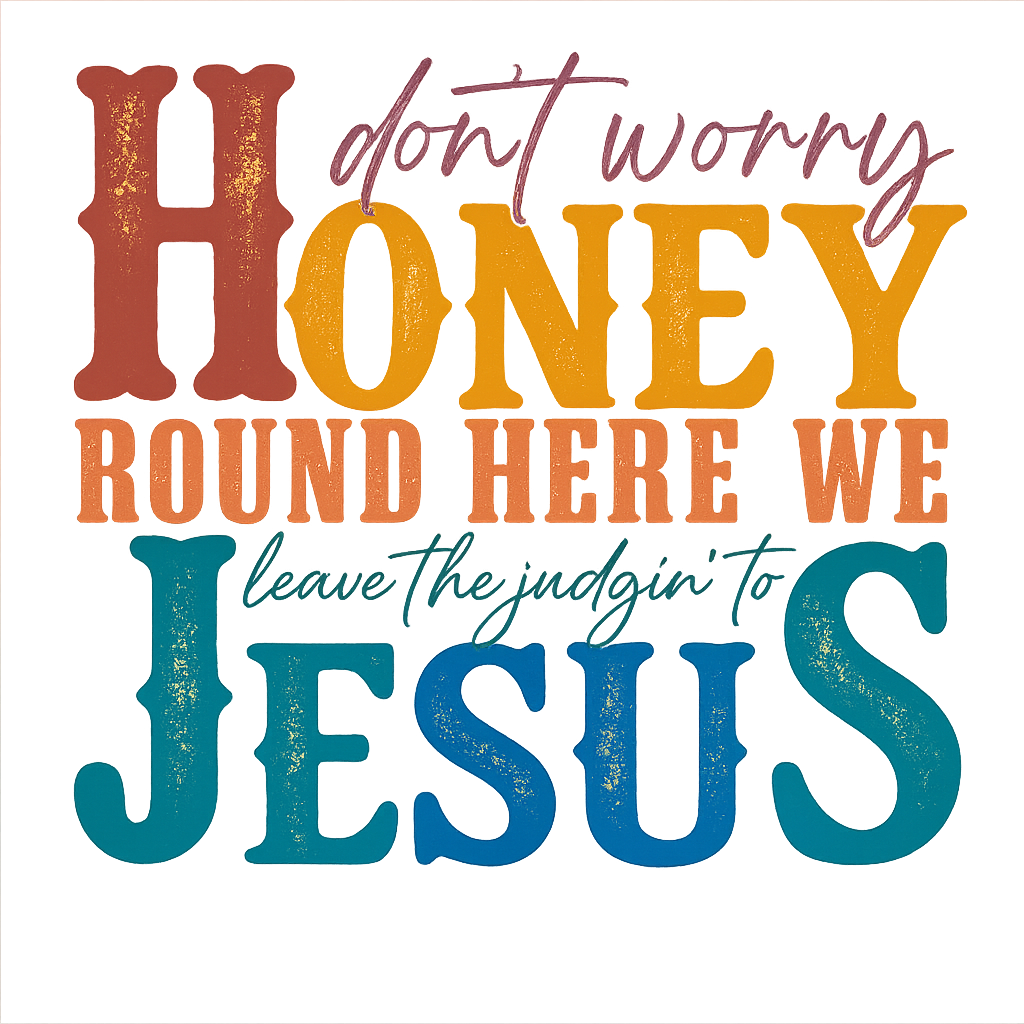 DTF Heat Transfer Iron On Sticker, Retro Religious Quote Graphic, for Faith - Based Apparel and Southern - Charm Decor