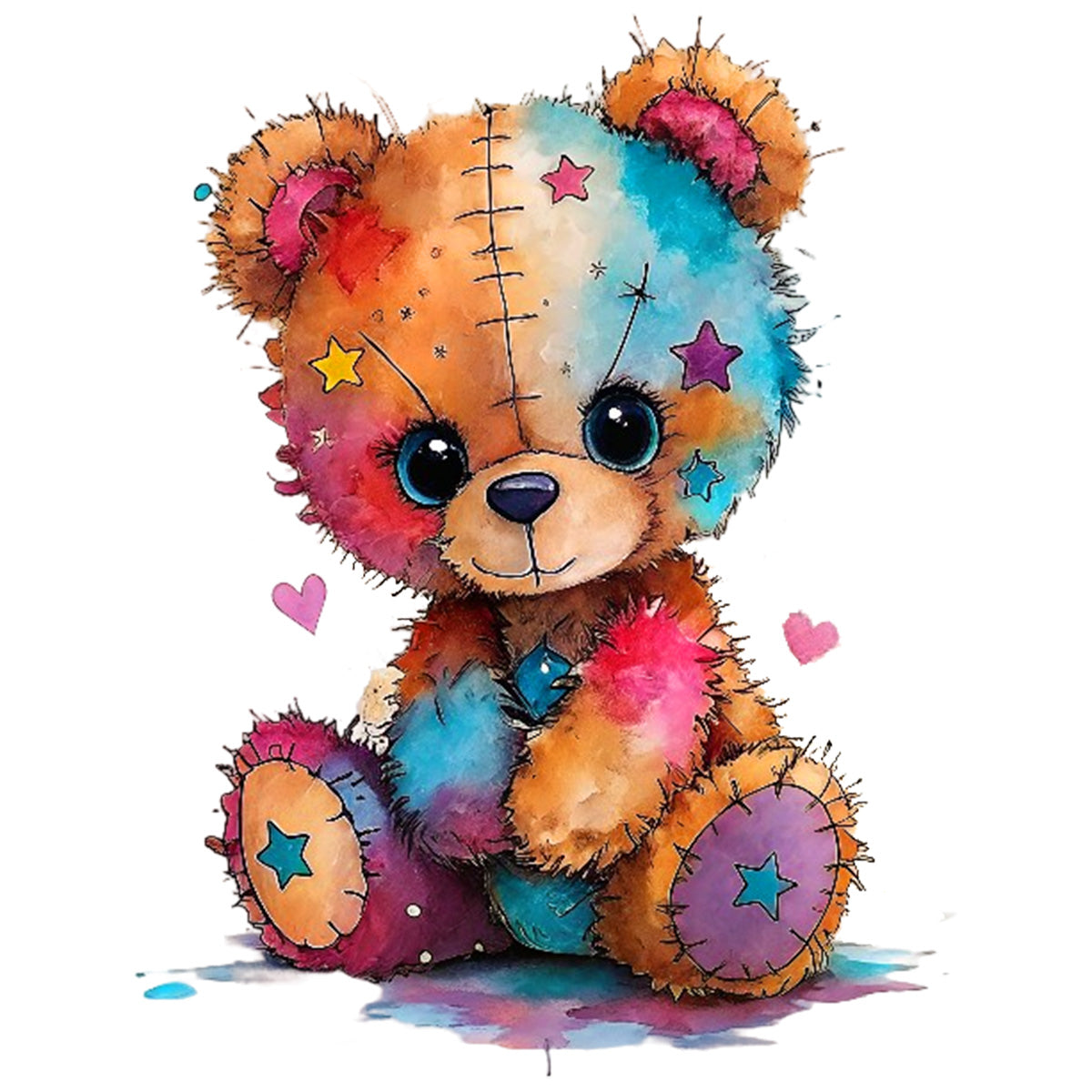 Colorful Bear DTF Transfers ,  Ultra-Soft Fabric Fusion Technology , Crack-Resistant Coating,  Long-Lasting Garment Adhesion