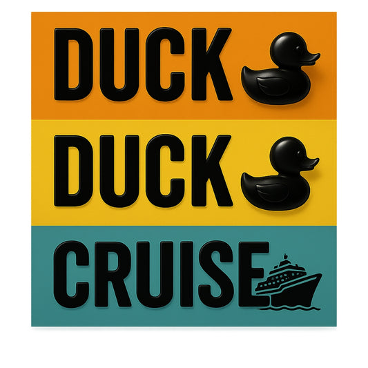 Funny Duck Duck Cruise DTF Iron On Transfer for T-Shirts,Cute Waterproof Heat Press Decal for DIY Shirts, Bags, Hoodies,Cruise Vacation Sublimation Patch,No Weeding Needed