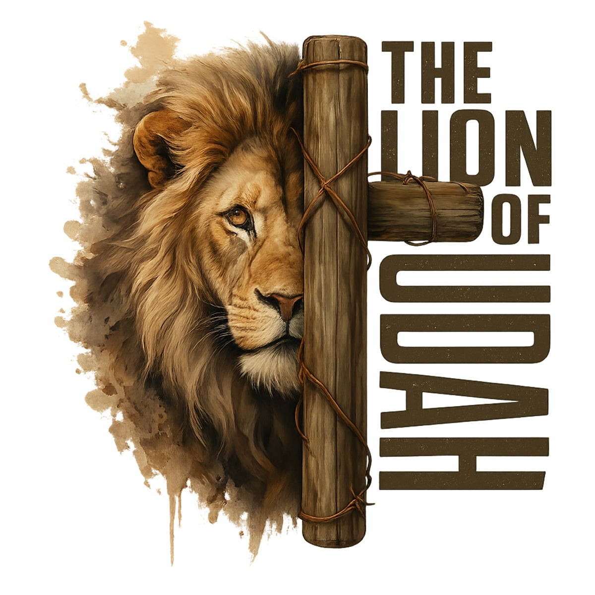 The Lion of Judah DTF Transfer,Christian Iron On Decal for T-Shirts, Bold Religious Lion Cross Design, Heat Press Ready, Faith-Based Graphic for DIY Apparel
