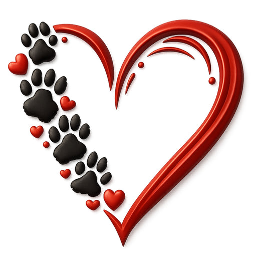Dog Paw Heart DTF Transfer for T-Shirts ,  Pet Lover Heat Press Iron On Decal , Cute Animal Paw Print Vinyl ,  DIY Apparel Design for all , Ready to Press