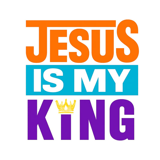 DTF Heat Transfer Iron On Sticker , Vibrant Christian Faith Design Jesus King Biblical Verse Religious Apparel Decor for T-Shirts Hats Bags