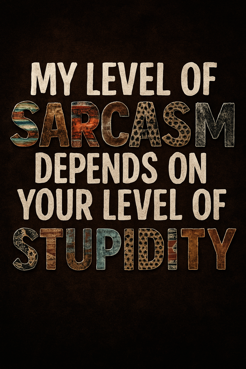Funny Sarcasm Iron-On Transfer, ‘My Level of Sarcasm Depends on Your Level of Stupidity’,Vintage Style Heat Press Decal for T-Shirts, Bags, DIY Crafts