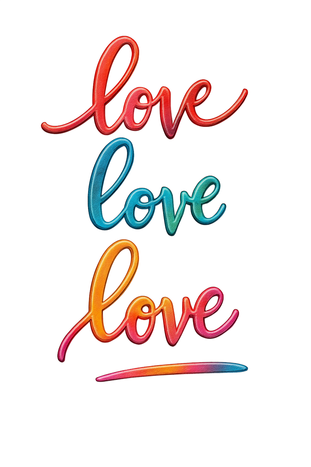 3D LOVE Iron-On Transfer Patch,Colorful Gradient Heat Press Decal for DIY T-Shirts, Hoodies & Gifts