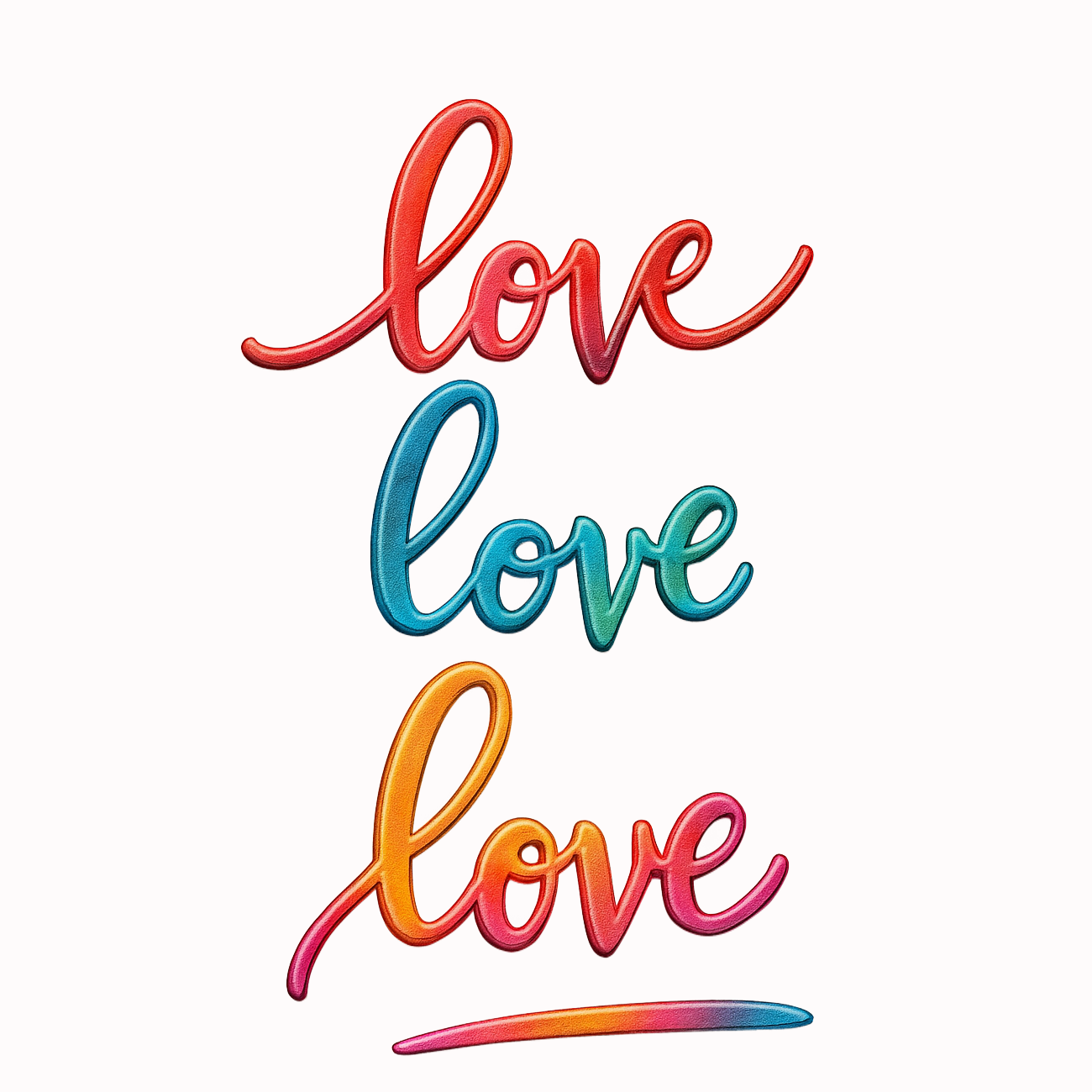 3D LOVE Iron-On Transfer Patch,Colorful Gradient Heat Press Decal for DIY T-Shirts, Hoodies & Gifts
