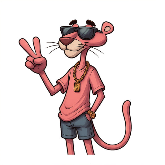 DTF Heat Transfer Iron On Sticker,  Cool Panther Cartoon Character Stickers for T-Shirts and Jeans