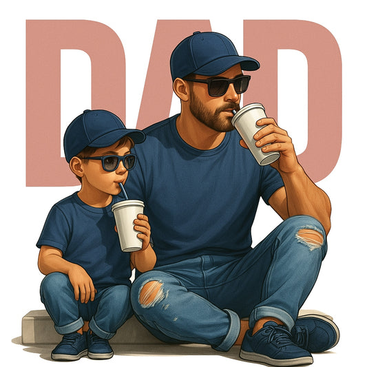 Dad & Son Matching Outfits Iron On Transfer,Cute Father’s Day Heat Press Design for T-Shirts, DIY Gift,  Vinyl Decal